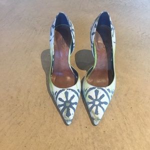 Aldo Pointed Toe Floral Heels